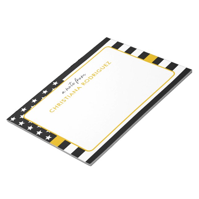 Personalized Thin Gold Line Flag 911 Dispatcher  Notepad (Angled)