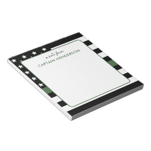 Personalized Thin Green Line Flag Army Military Notepad