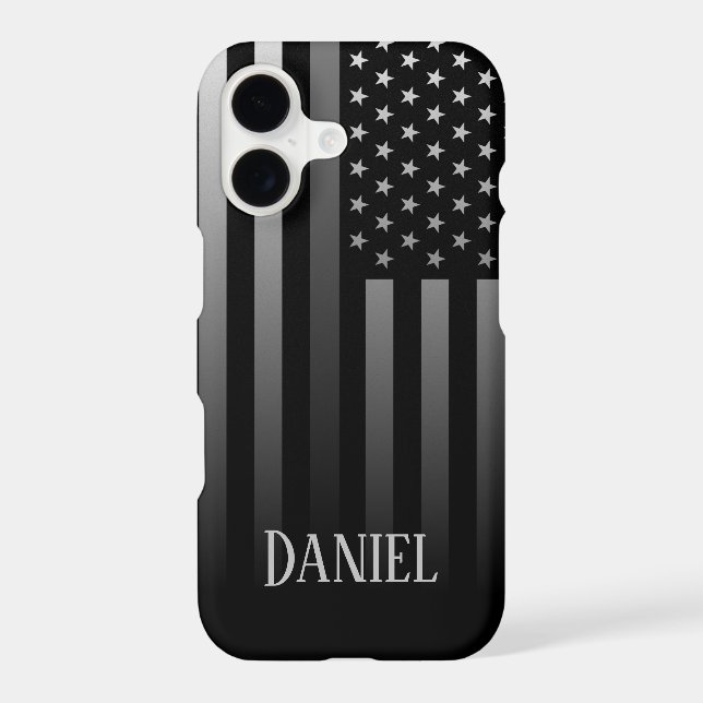 Personalized Thin Grey Line Flag (Back)