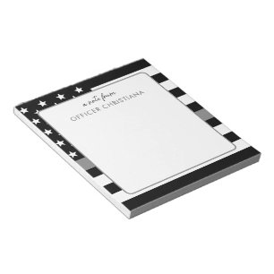 Personalized Thin Silver Line Correctional Officer Notepad