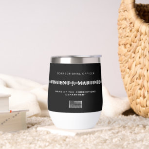 Personalized Thin Silver Line Corrections Officer