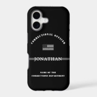 Personalized Thin Silver Line Corrections Officer
