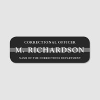 Personalized Thin Silver Line Corrections Officer