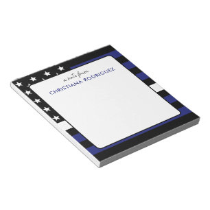 Personalized Thin White Line Flag EMT EMS Notepad