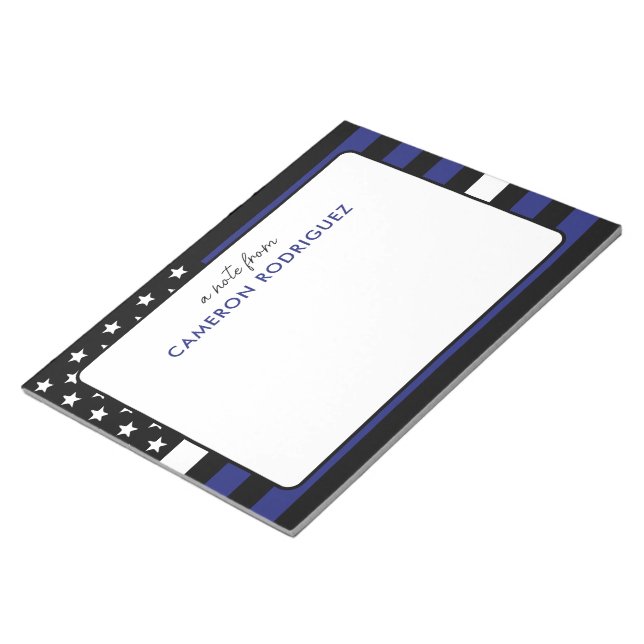 Personalized Thin White Line Flag EMT EMS Notepad (Angled)
