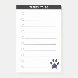 Personalized Things To Do & Cute Paw Post-it Notes