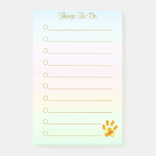 Personalized Things To Do & Golden Paw Post-it Notes