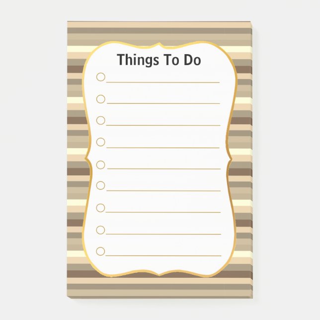 Personalized Things To Do on Beige Striped Post-it Notes (Front)