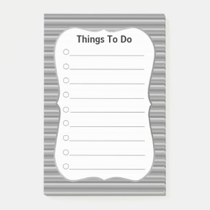 Personalized Things To Do on Grey Striped Post-it Notes