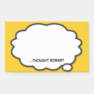 Personalized Think Bubble Fun Comic Book Post-it Notes