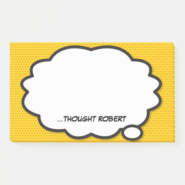 Personalized Think Bubble Fun Comic Book Post-it Notes (Front)