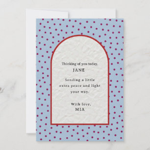 Personalized Thinking of You Blue Berry Arch Card