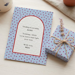 Personalized Thinking of You Blue Berry Arch Card
