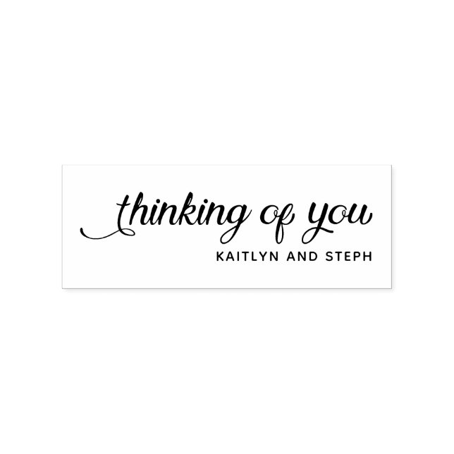 Personalized Thinking Of You With Swashes Rubber Stamp (Imprint)