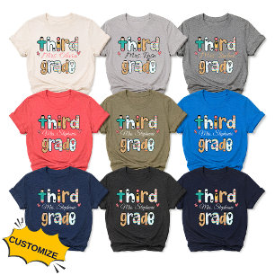Personalized Third Grade Teacher Shirt