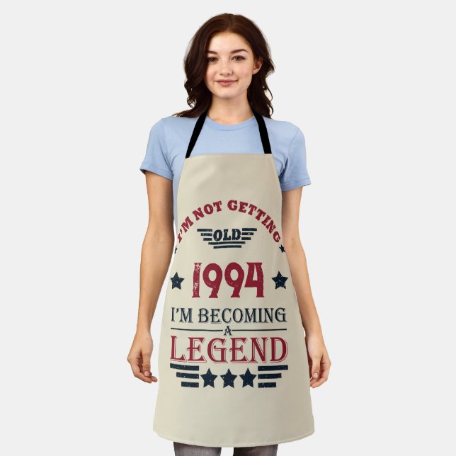 Personalized thirty vintage 30th birthday party apron (Worn)