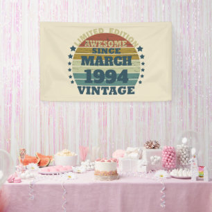 Personalized Thirty vintage 30th birthday party Banner