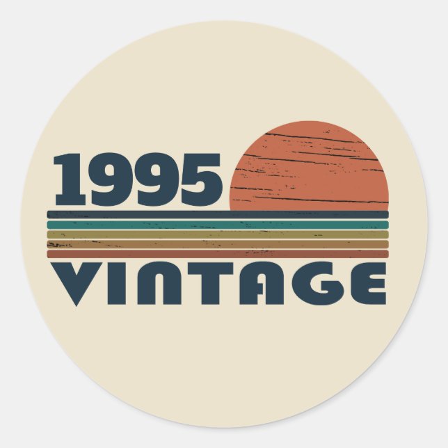 Personalized thirty vintage 30th birthday party classic round sticker (Front)