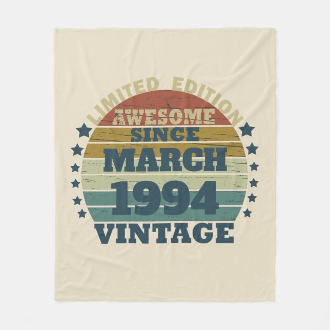 Personalized Thirty vintage 30th birthday party Fleece Blanket (Front)