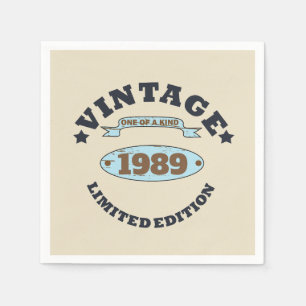 Personalized thirty vintage 30th birthday party napkin