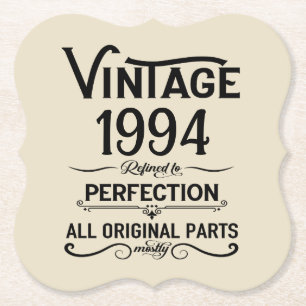 Personalized Thirty vintage 30th birthday party Paper Coaster