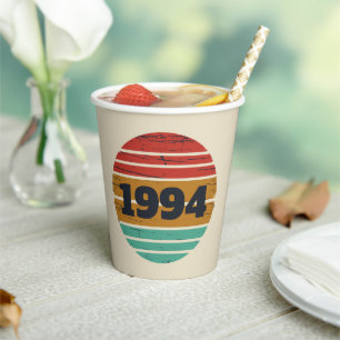 Personalized Thirty vintage 30th birthday party Paper Cups