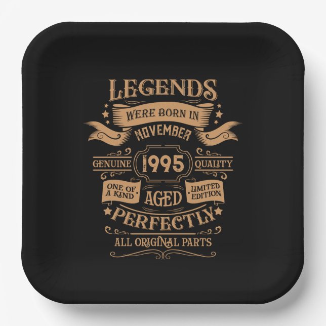 Personalized Thirty vintage 30th birthday party Paper Plate (Front)