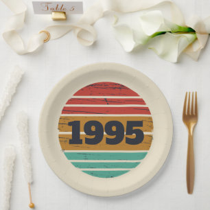 Personalized thirty vintage 30th birthday party paper plate