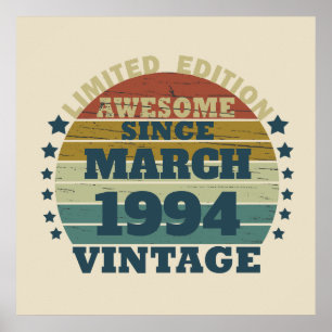 Personalized Thirty vintage 30th birthday party Poster