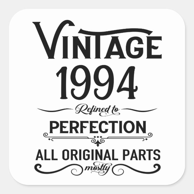 Personalized Thirty vintage 30th birthday party Square Sticker (Front)