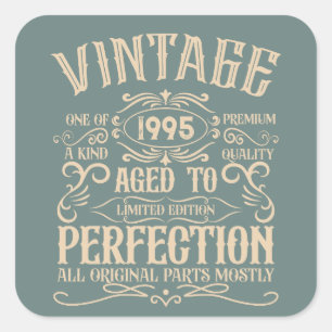 Personalized Thirty vintage 30th birthday party Square Sticker