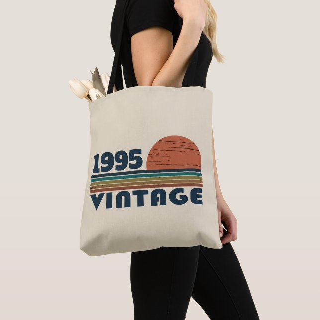 Personalized thirty vintage 30th birthday party tote bag (Close Up)