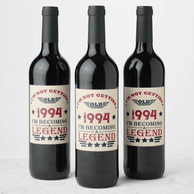 Personalized thirty vintage 30th birthday party wine label (Bottles)