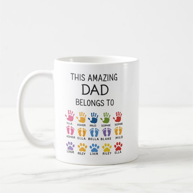 Personalized This Amazing Dad Belongs To | Custom  Coffee Mug (Left)