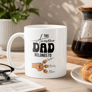 Personalized This Awesome Dad Belongs To   Custom  Coffee Mug