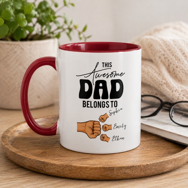 Personalized This Awesome Dad Belongs To | Custom  Mug (Personalized This Awesome Dad Belongs To | Custom Mug)