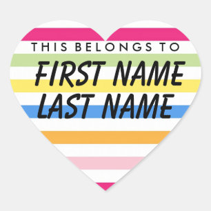 Personalized This Belongs To Heart Sticker