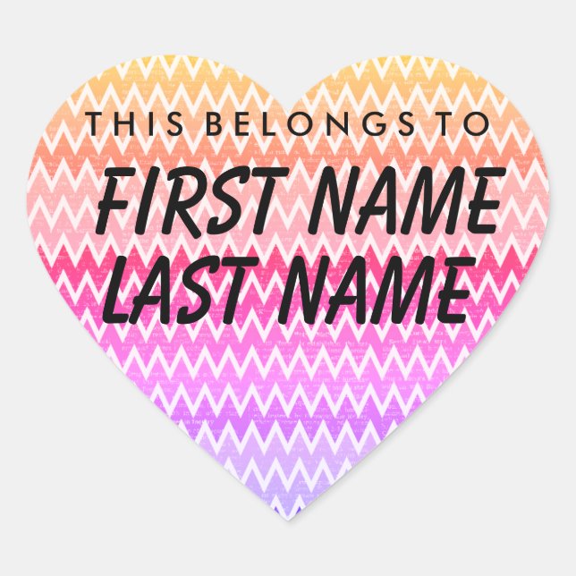 Personalized This Belongs To Heart Sticker (Front)