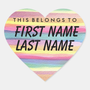 Personalized This Belongs To Heart Sticker
