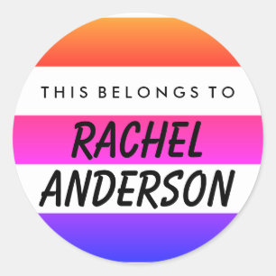 Personalized This Belongs To Round Sticker