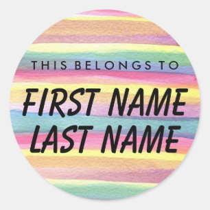 Personalized This Belongs To Round Sticker