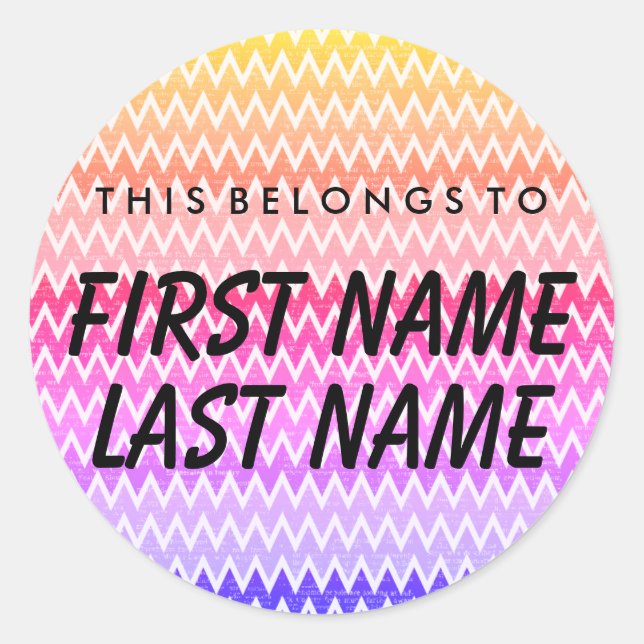 Personalized This Belongs To Round Sticker (Front)