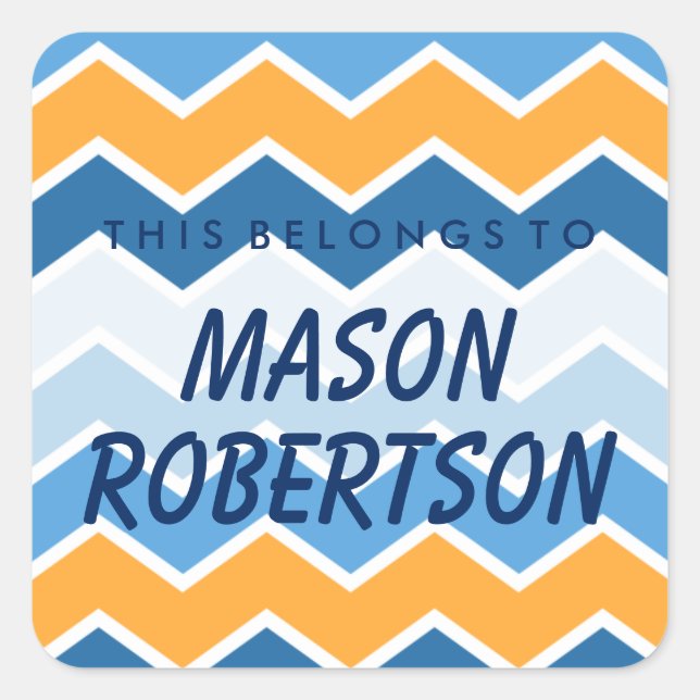 Personalized This Belongs To Square Sticker (Front)