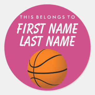 Personalized This Belongs To Sticker - Basketball