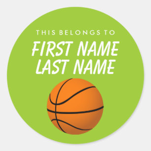 Personalized This Belongs To Sticker -  Basketball