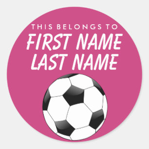 Personalized This Belongs To Sticker -  Soccer