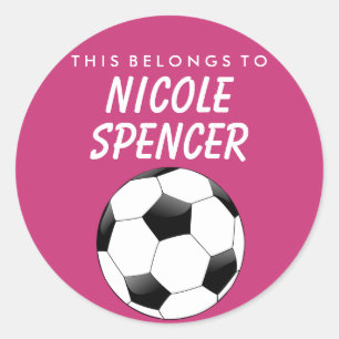 Personalized This Belongs To Sticker -  Soccer