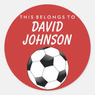 Personalized This Belongs To Sticker - Soccer