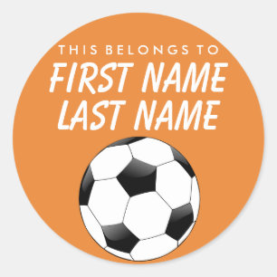 Personalized This Belongs To Sticker - Soccer