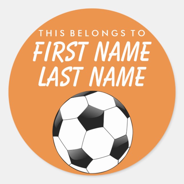 Personalized This Belongs To Sticker - Soccer (Front)